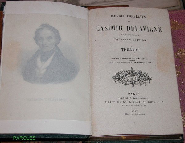 Oeuvres complètes de Casimir Delavigne - Théâtre.