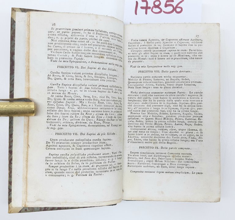 Ferdinando Porretti Prosodia della lingua latina 1843 Remondini