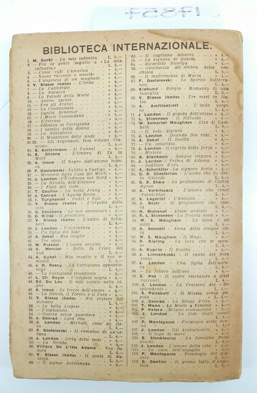J. London La fede degli uomini Bietti 1931