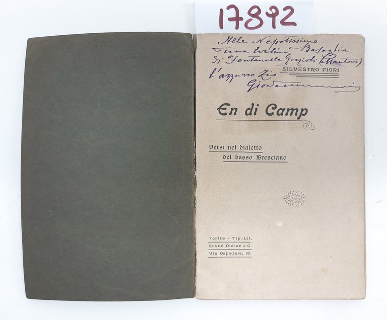 Silvestro Fiori En di camp 1906 Torino