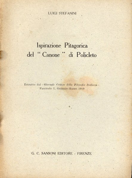 Ispirazione Pitagorica del Canone di Policleto