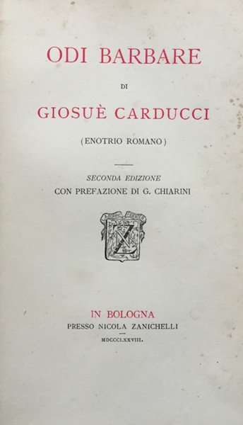 Odi barbare di Giosuè Carducci (Enotrio Romano)