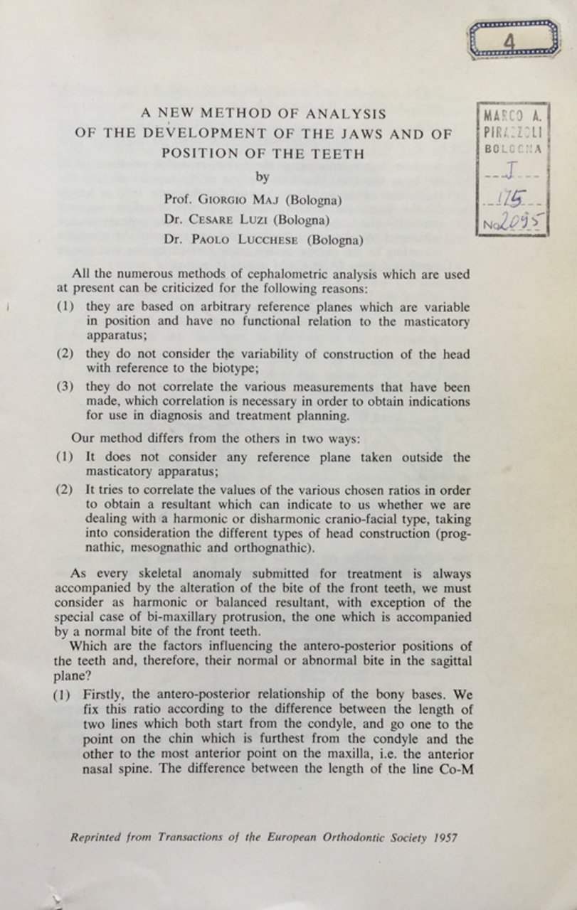 A new method on analisis of the development of the …