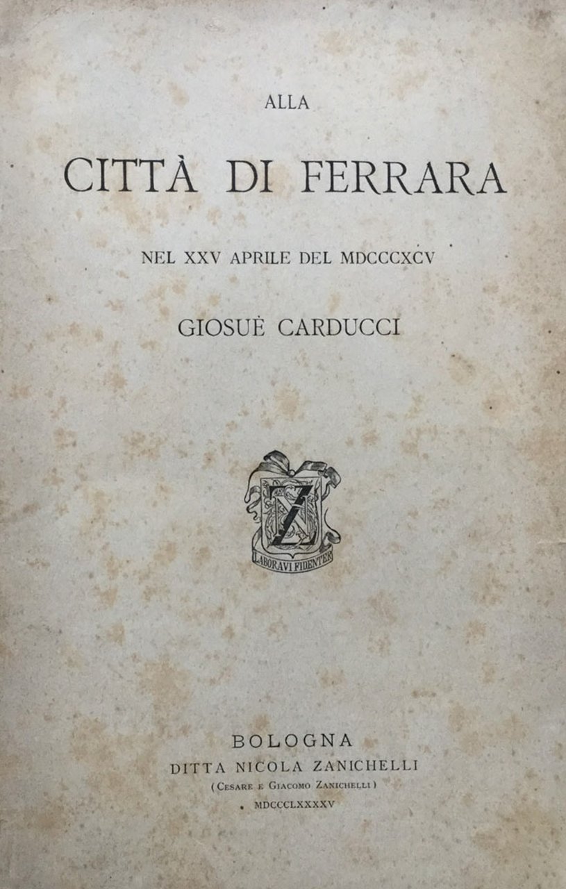 Alla città di Ferrara nel 25 aprile del 1895