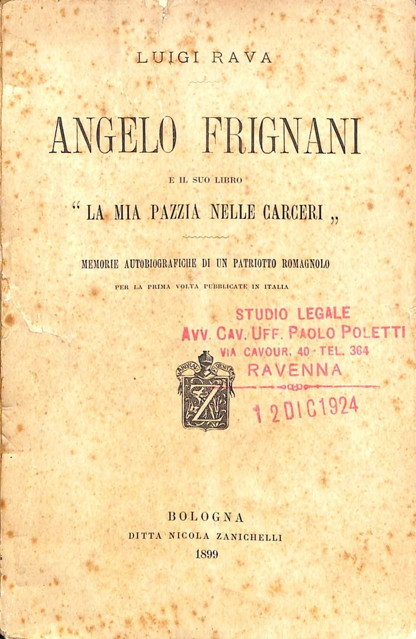 Angelo Frignani e il suo libro, la Mia pazzia nelle …