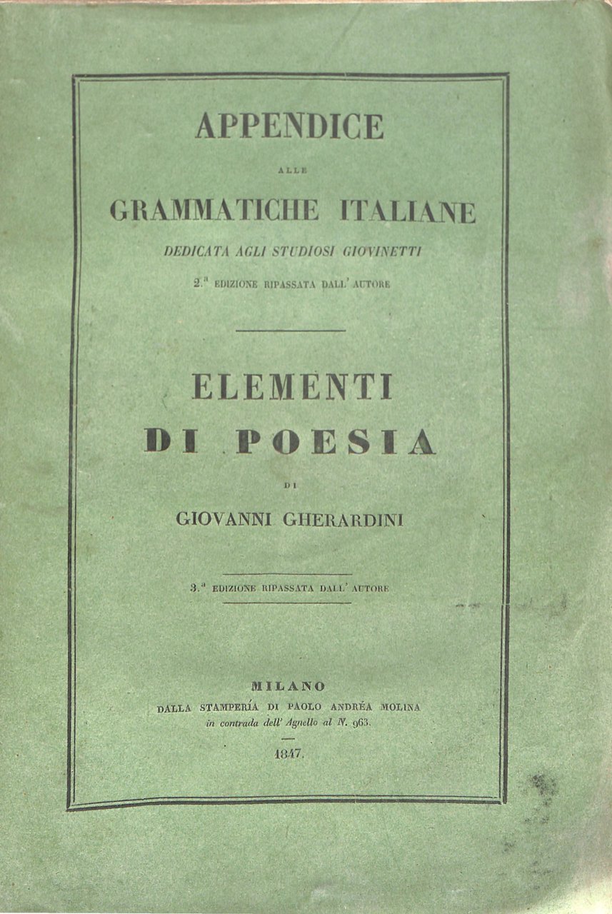 Appendice alle grammatiche italiane