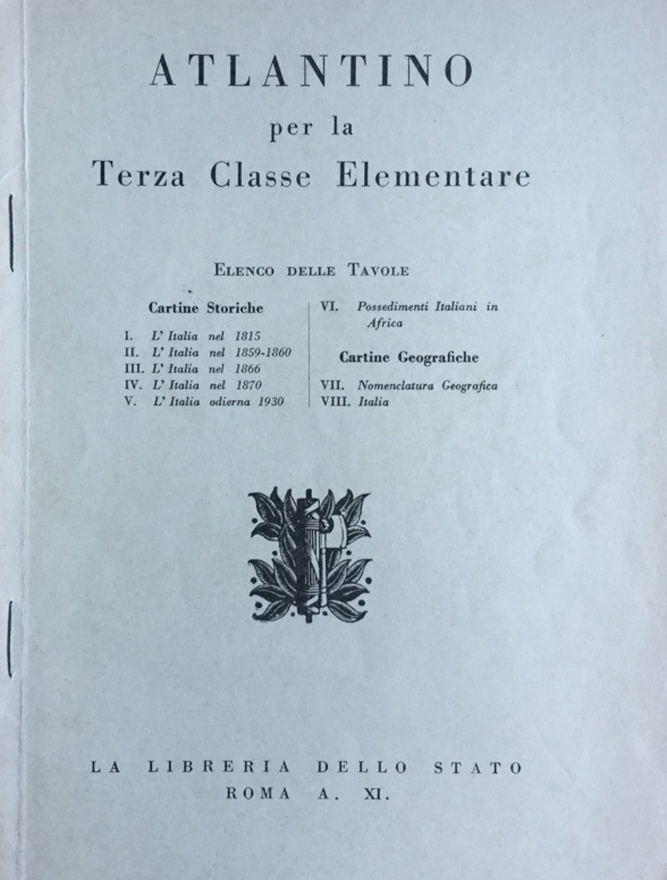 Atlantino per la terza classe elementare