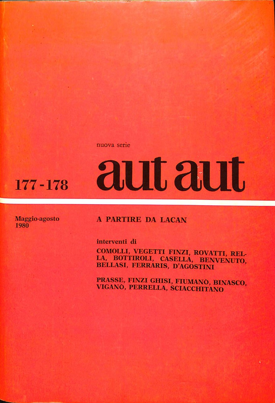 Aut aut : Rivista bimestrale fondata da Enzo Paci 177-178 … | Immagine principale