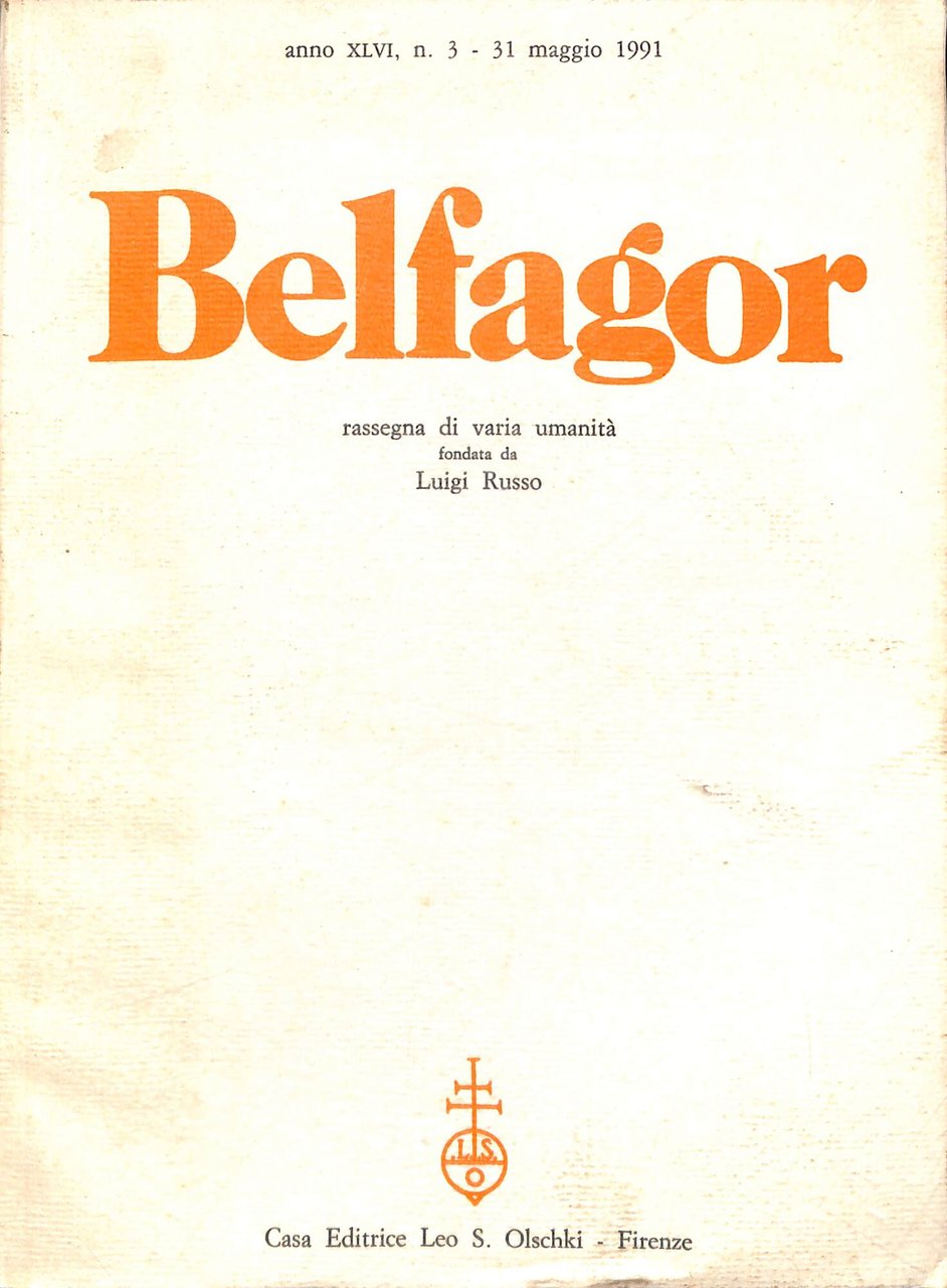 Belfagor : rassegna di varia umanità n. 3 (1991) | Immagine principale