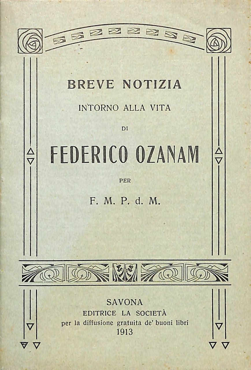 Breve notizia intorno alla vita di Federico Ozanam