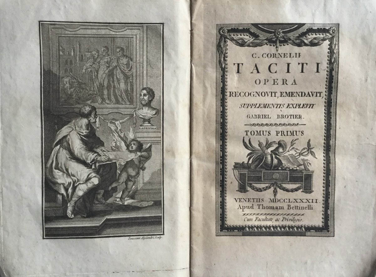 C. Cornelii Taciti Opera. Annali. Tacito 1782. 5 voll. Gabriel …