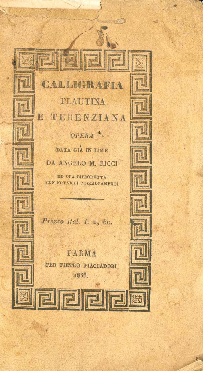 Calligrafia Plautina e terenziana