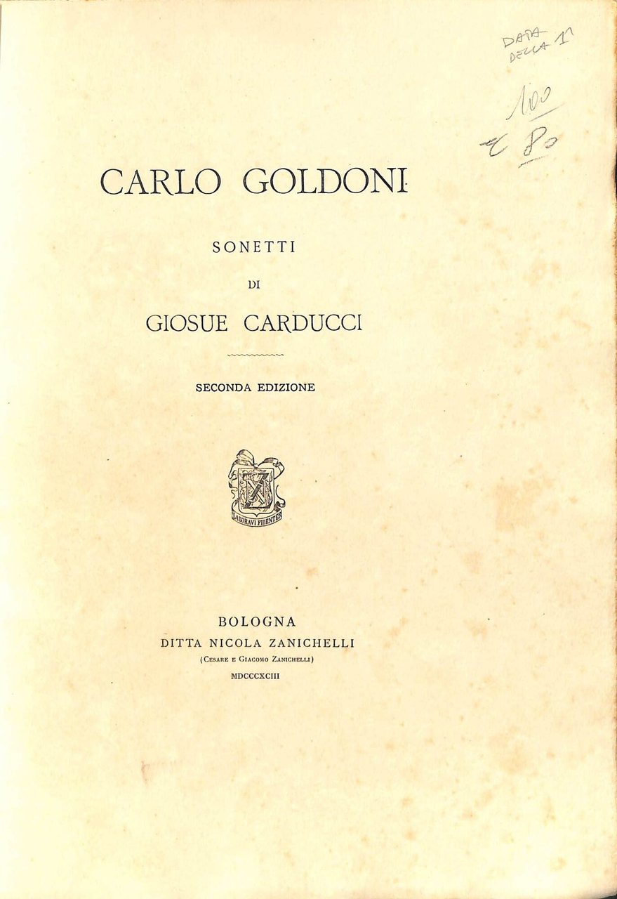 Carlo Goldoni : sonetti