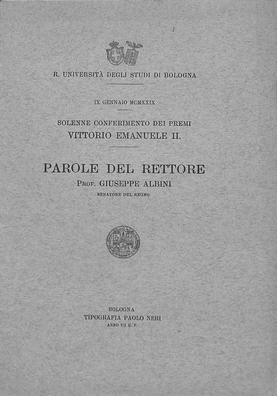 Solenne conferimento dei premi Vittorio Emanuele II