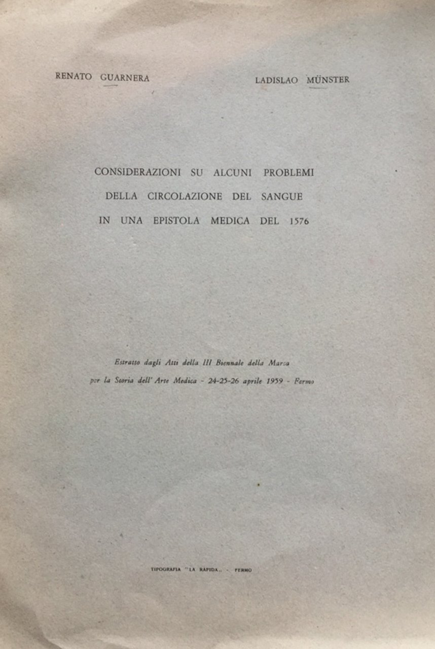 Considerazioni su alcuni problemi della circolazione del sangue in una …