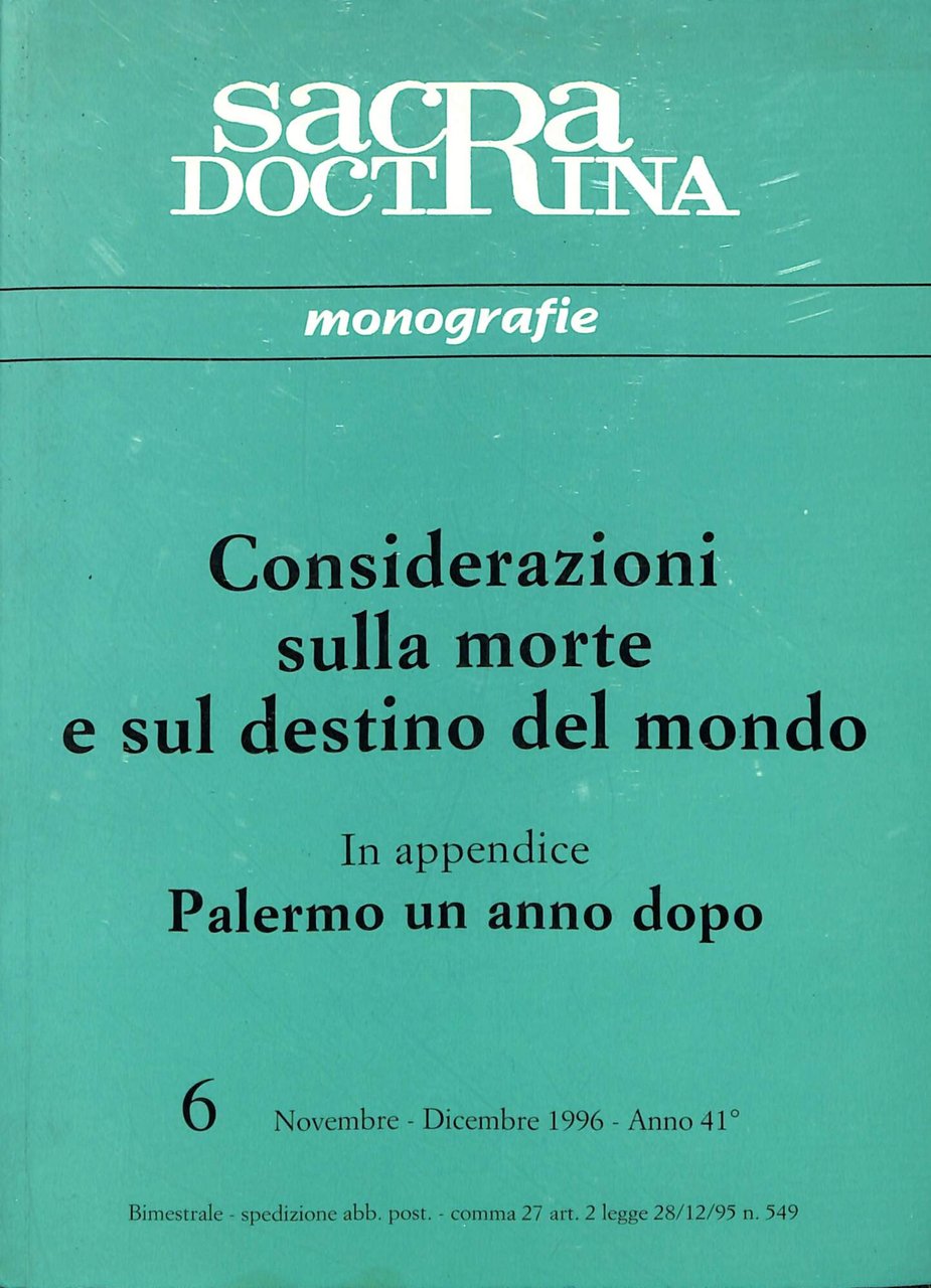 Considerazioni sulla morte e sul destino del mondo