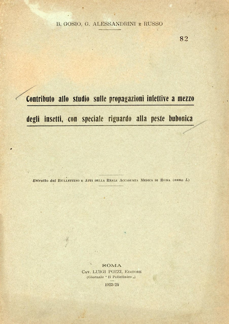 Contributo allo studio sulle propagazioni infettive degli insetti con speciale …