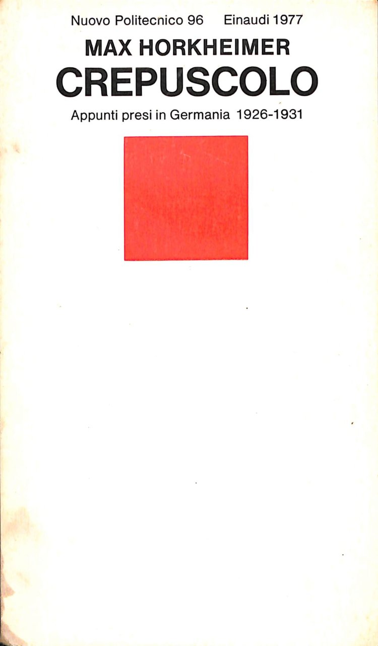 Crepuscolo : appunti presi in Germania, 1926-1931