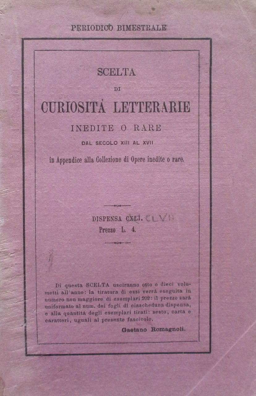 Cronica degli imperatori romani. Scelta di curiosità letterarie inedite o …