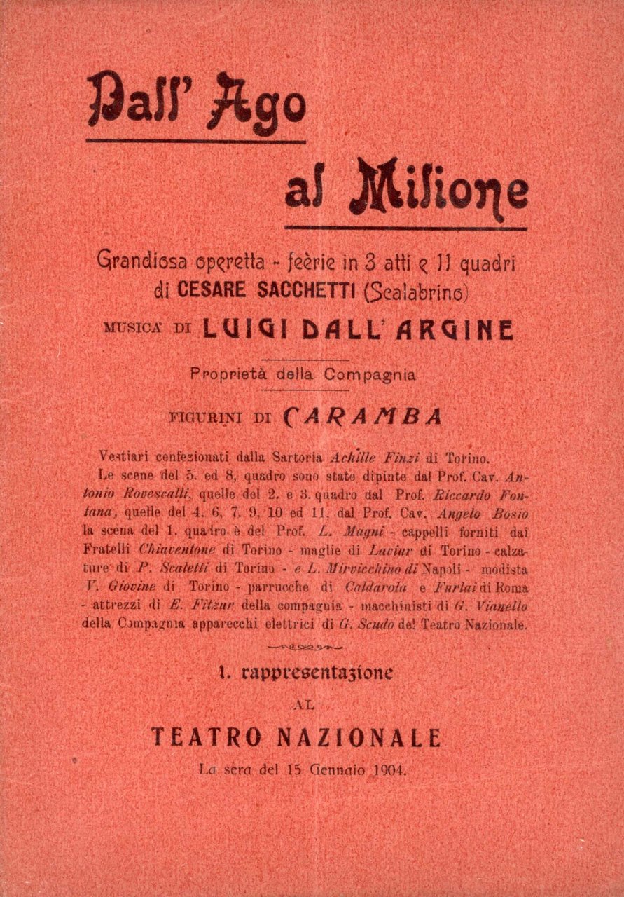 Dall'ago al milione. Serenata del torero