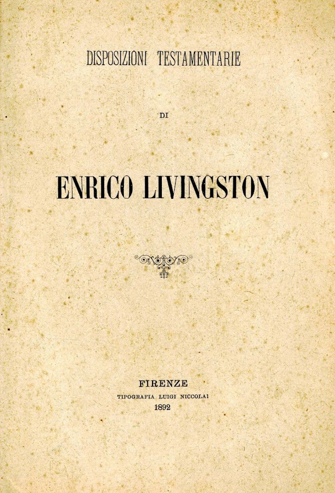 Disposizioni testamentarie di Enrico Livingston
