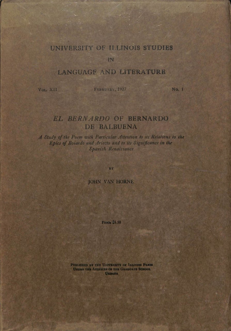El Bernardo of Bernardo de Balbuena; a study of the … | Immagine principale
