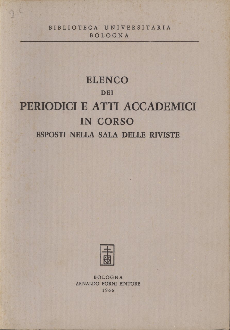 Elenco dei periodici e atti accademici in corso esposti nella … | Immagine principale