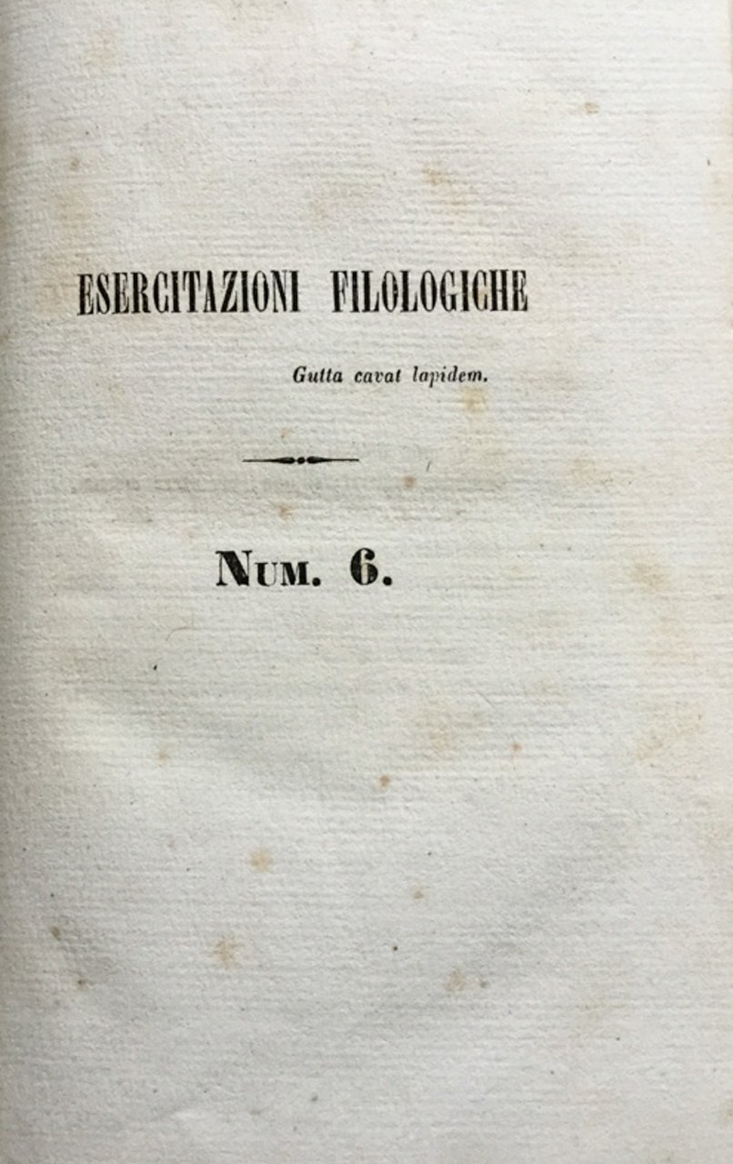 Esercitazioni filologiche num. 6