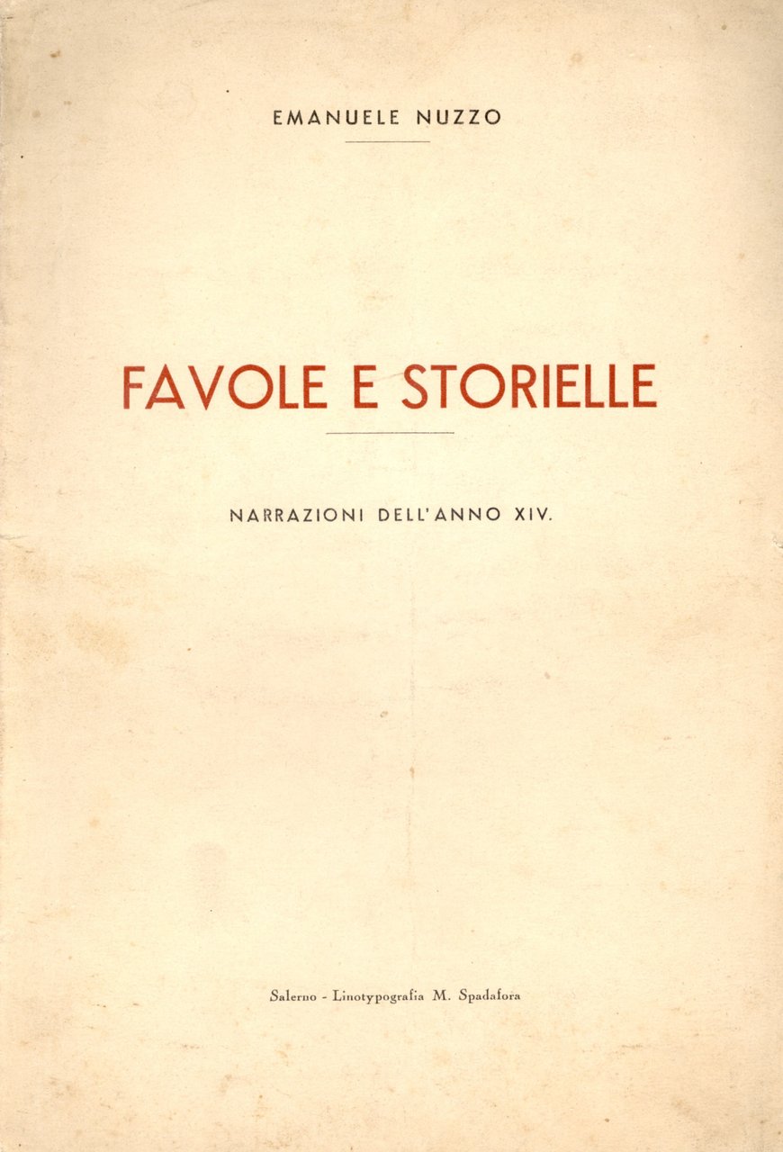 Favole e storielle : narrazioni dell'anno XIV