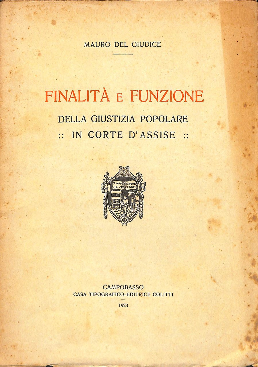 Finalità e funzione della giustizia popolare in Corte d'Assise