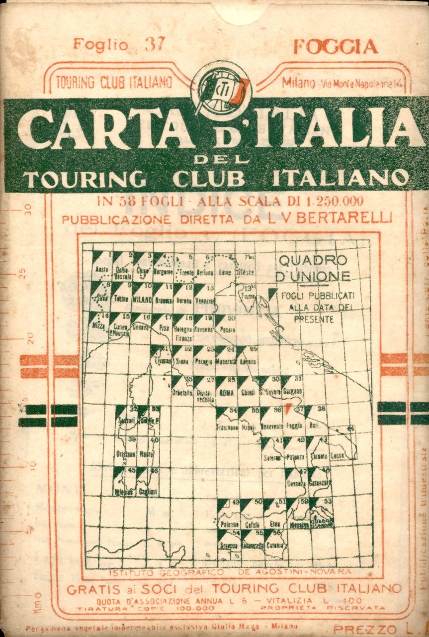 Foggia Carta d'Italia del Touring Club Italiano con indice dei …