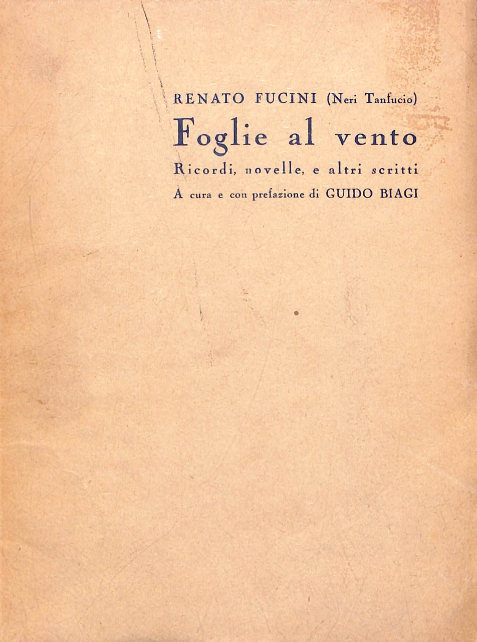 Foglie al vento : ricordi, novelle ed altri scritti | Immagine principale