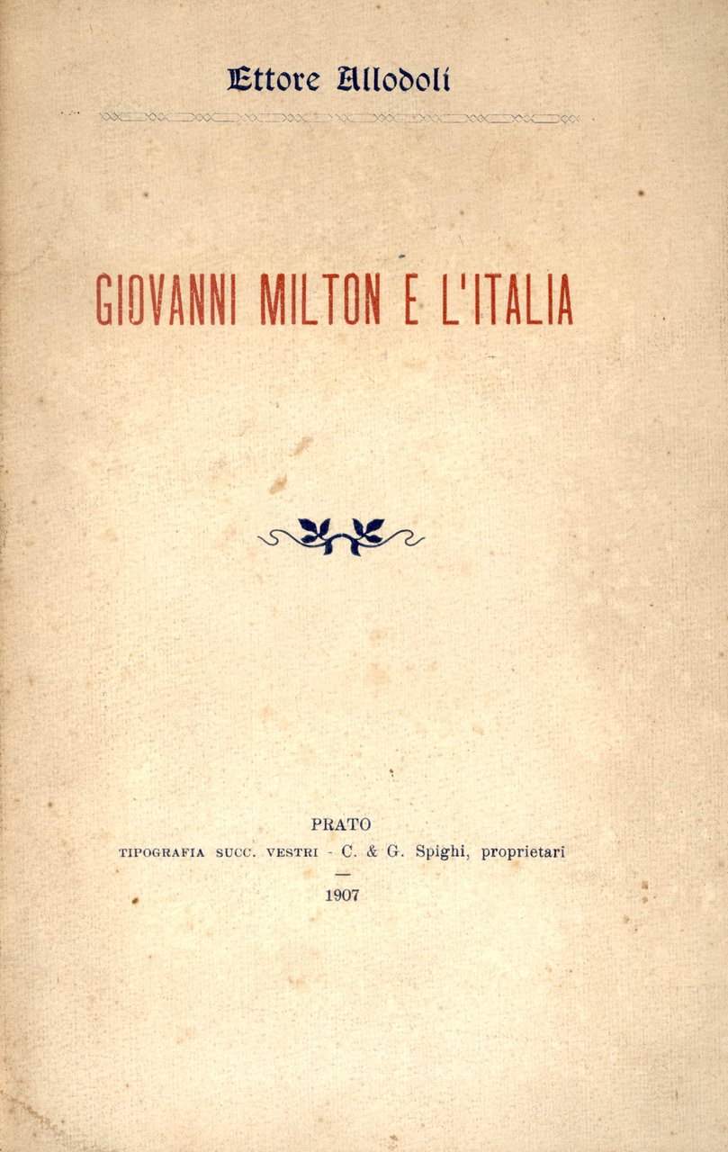 Giovanni Milton e l'Italia