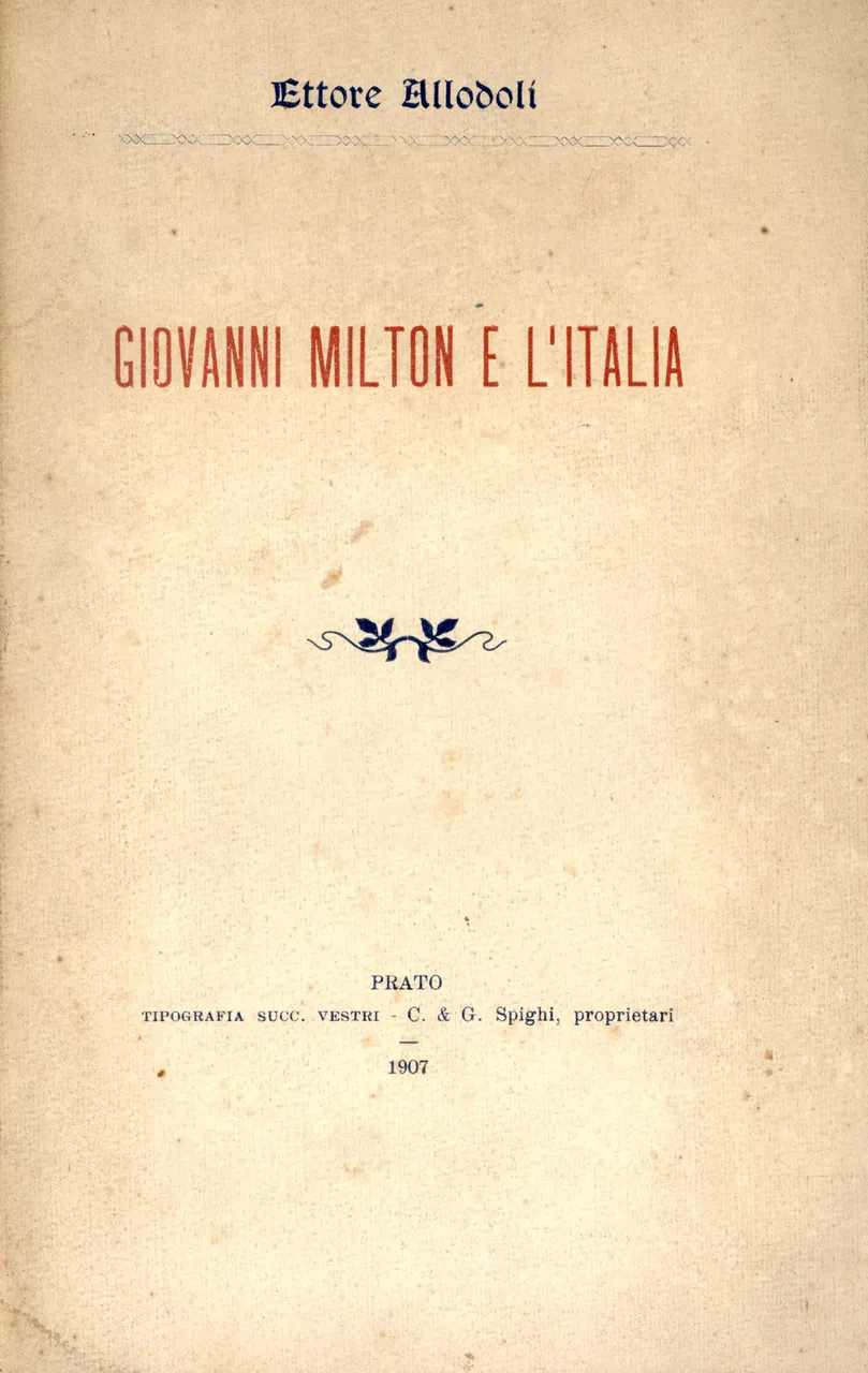 Giovanni Milton e l'Italia | Immagine principale