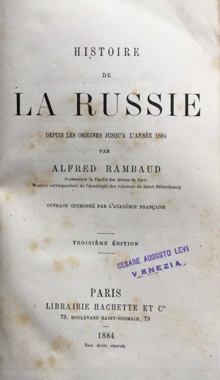 Histoire de la Russie depuis les origines jusqu'a l'année 1884