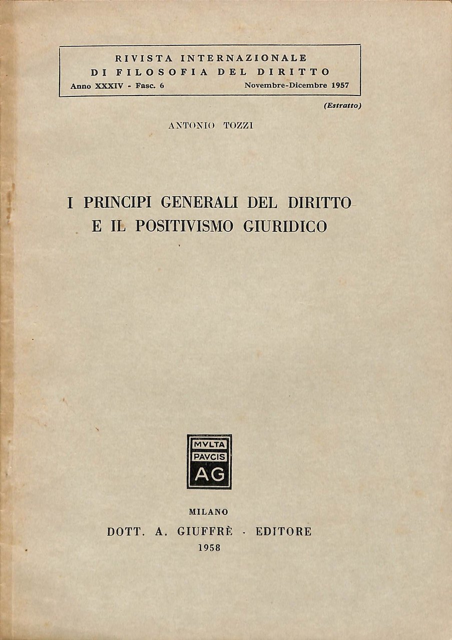 I principi generali del diritto e il positivismo giuridico