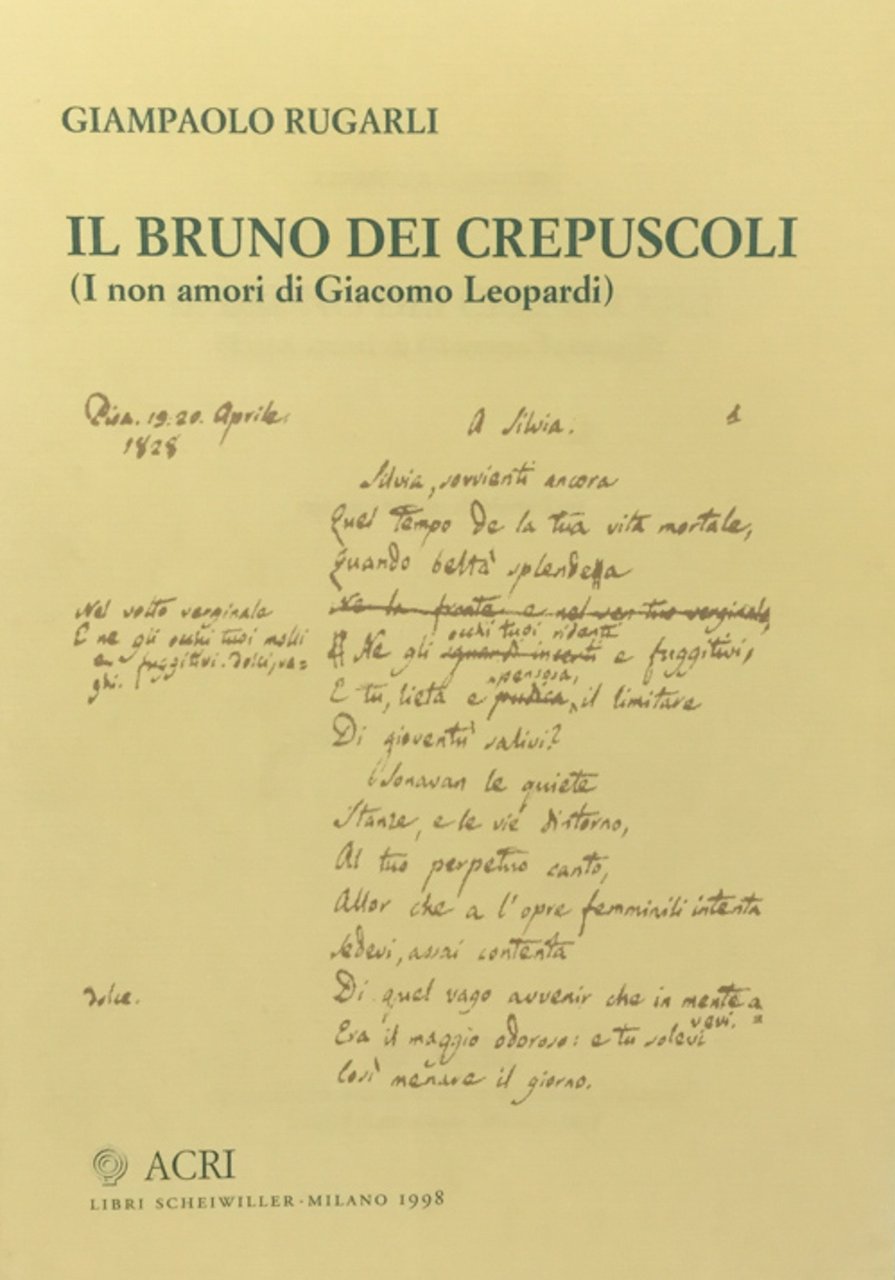 Il bruno dei crepuscoli (I non amori di Giacomo Leopardi) …