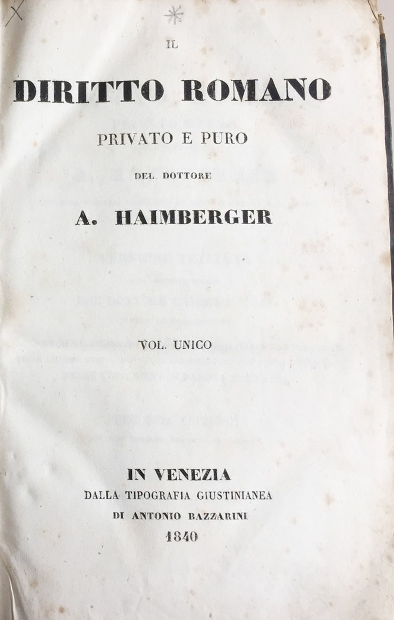 Il diritto romano privato e puro | Immagine principale