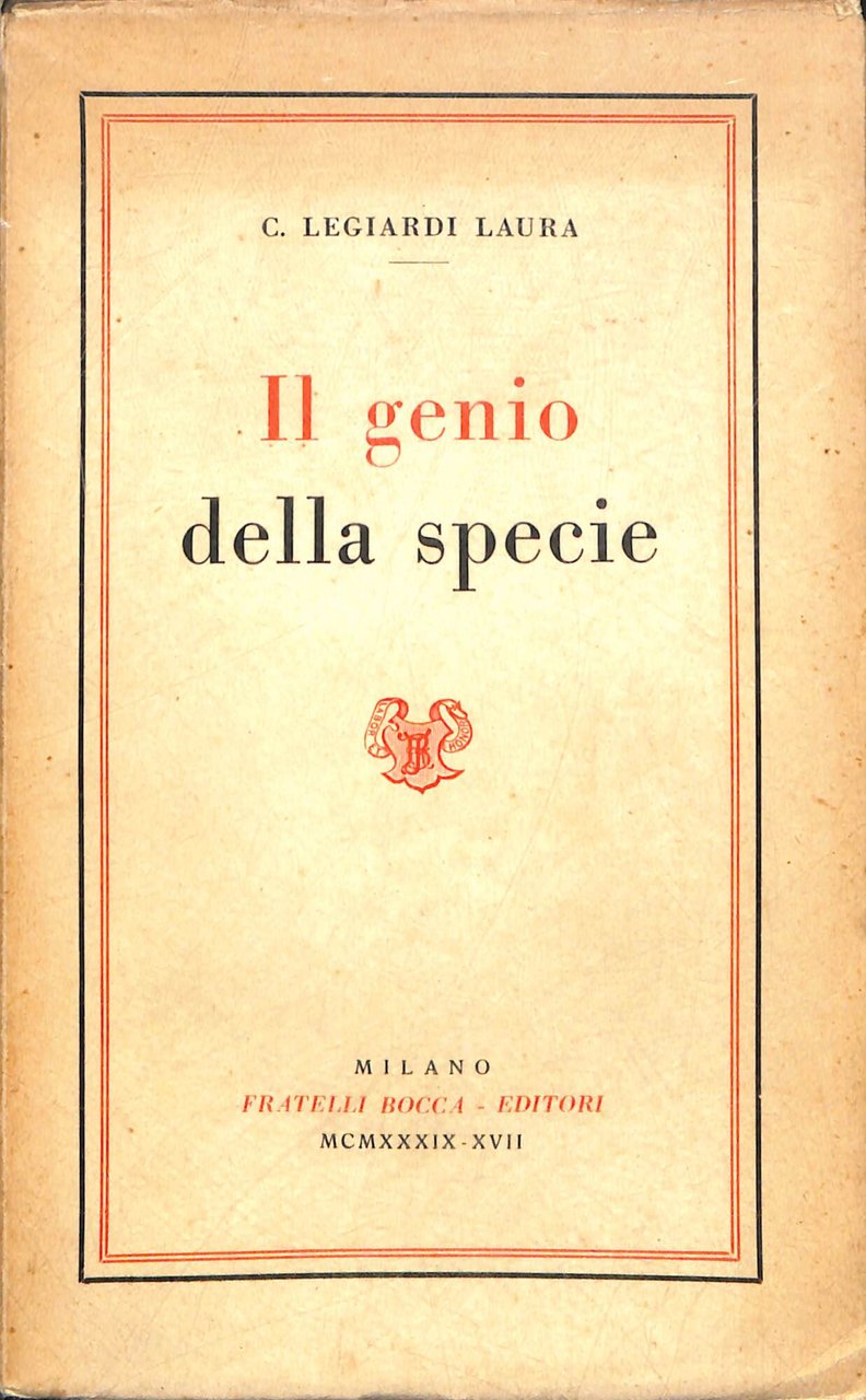 Il genio della specie : filosofia del dinamismo unitario | Immagine principale