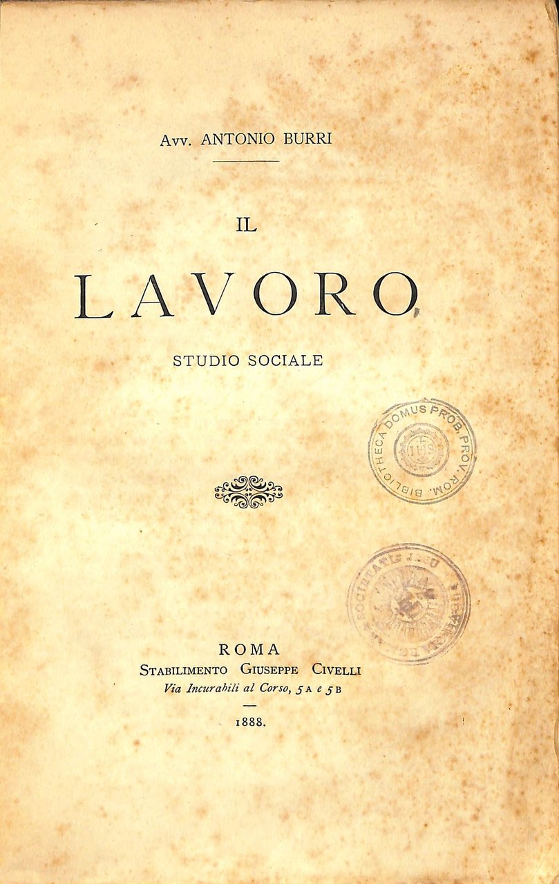 Il lavoro : studio sociale