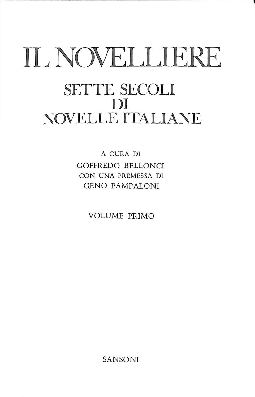 Il Novelliere : sette secoli di novelle italiane 2 VOLL