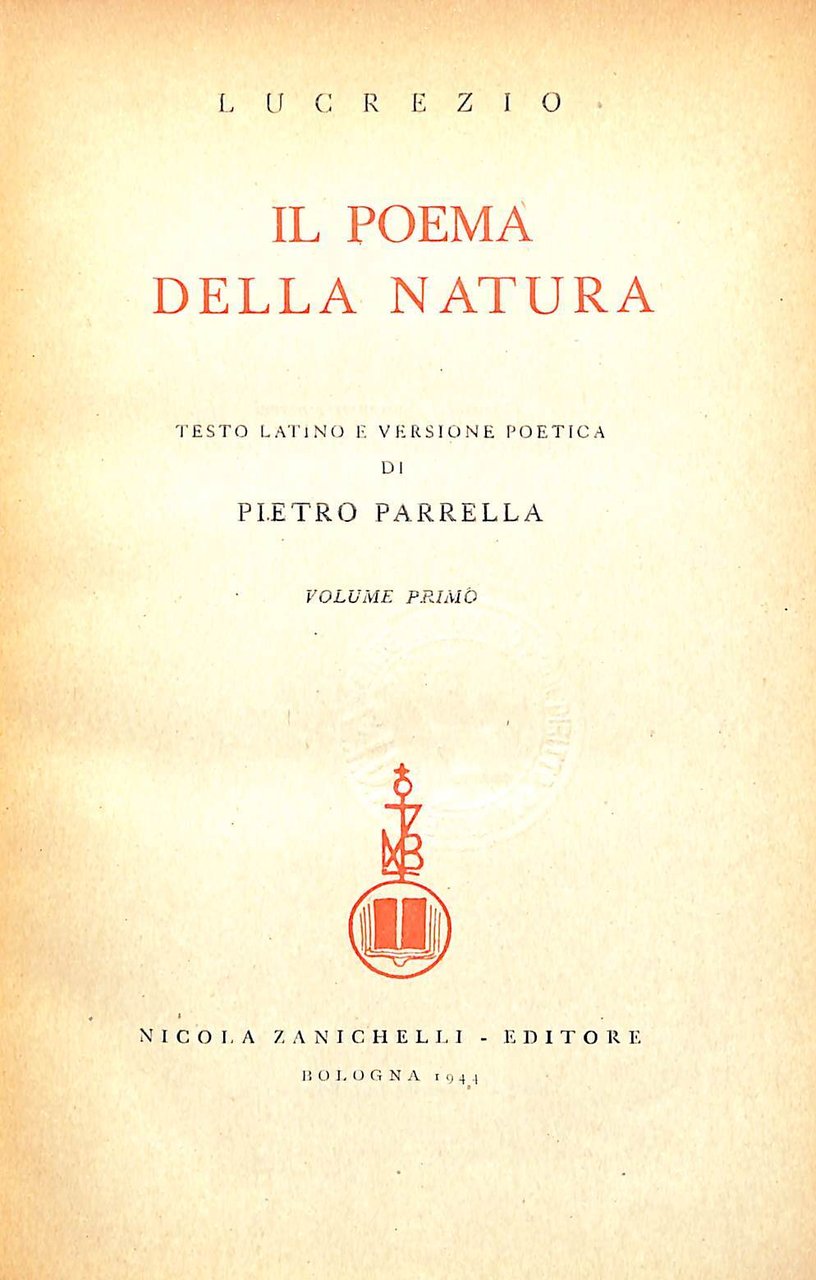 Il poema della natura. 2 VOLL