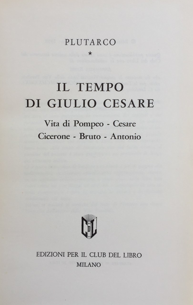 Il tempo di Giulio Cesare | Immagine principale