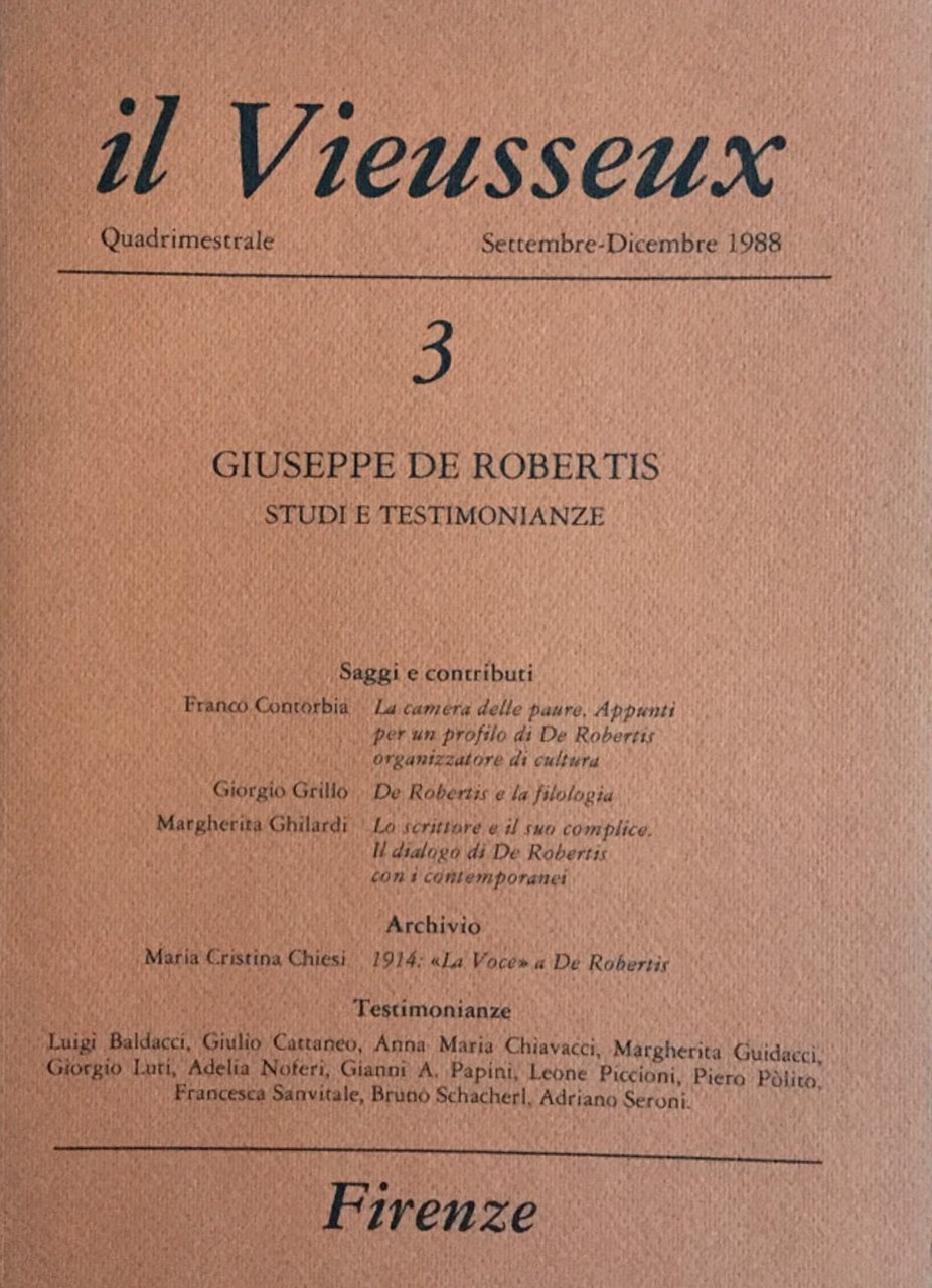 Il Vieusseux n. 3 settembre - dicembre 1988