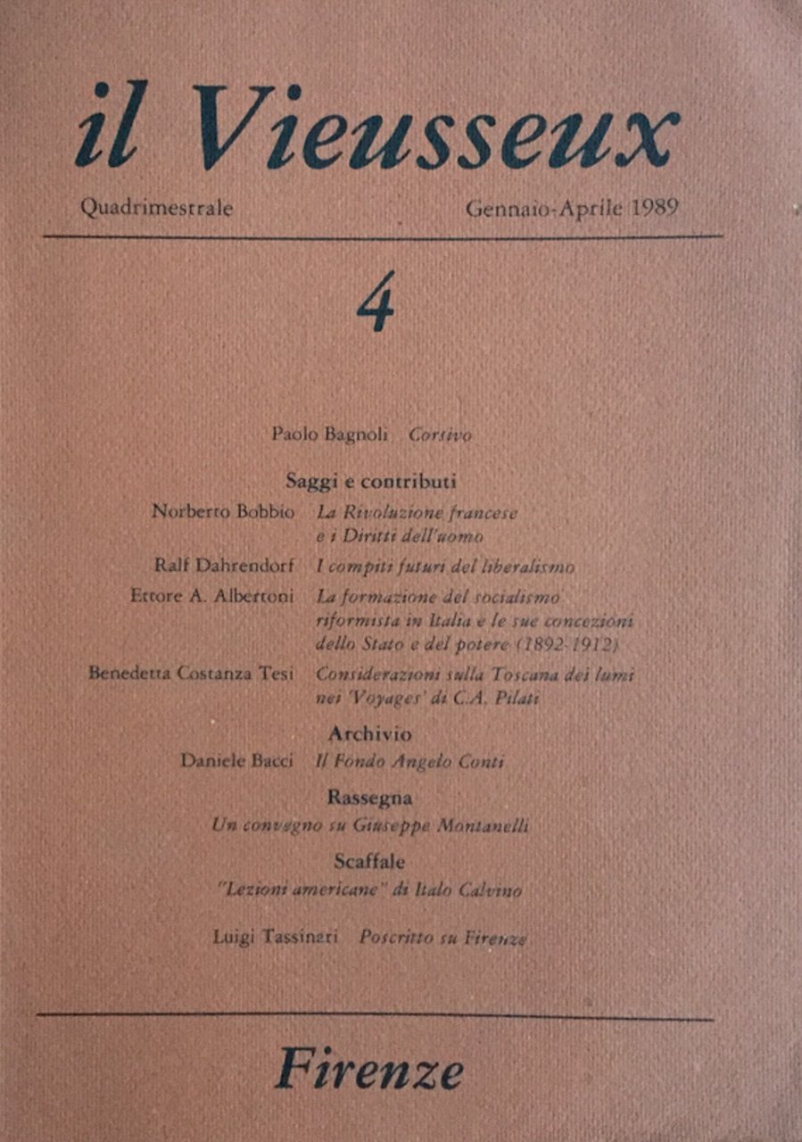 Il Vieusseux n. 4 gennaio aprile 1989