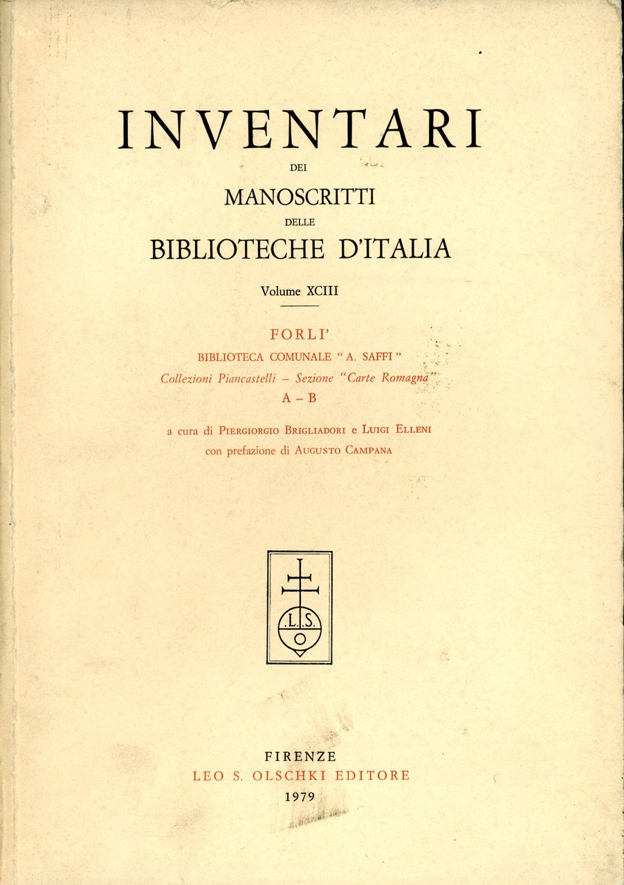 Inventari dei manoscritti delle biblioteche d'Italia � Forlì