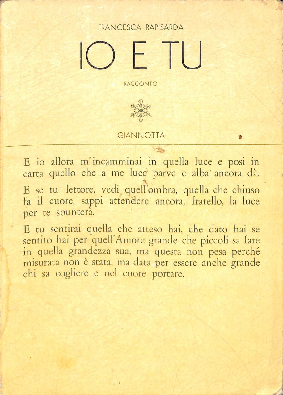 Io e tu : racconto