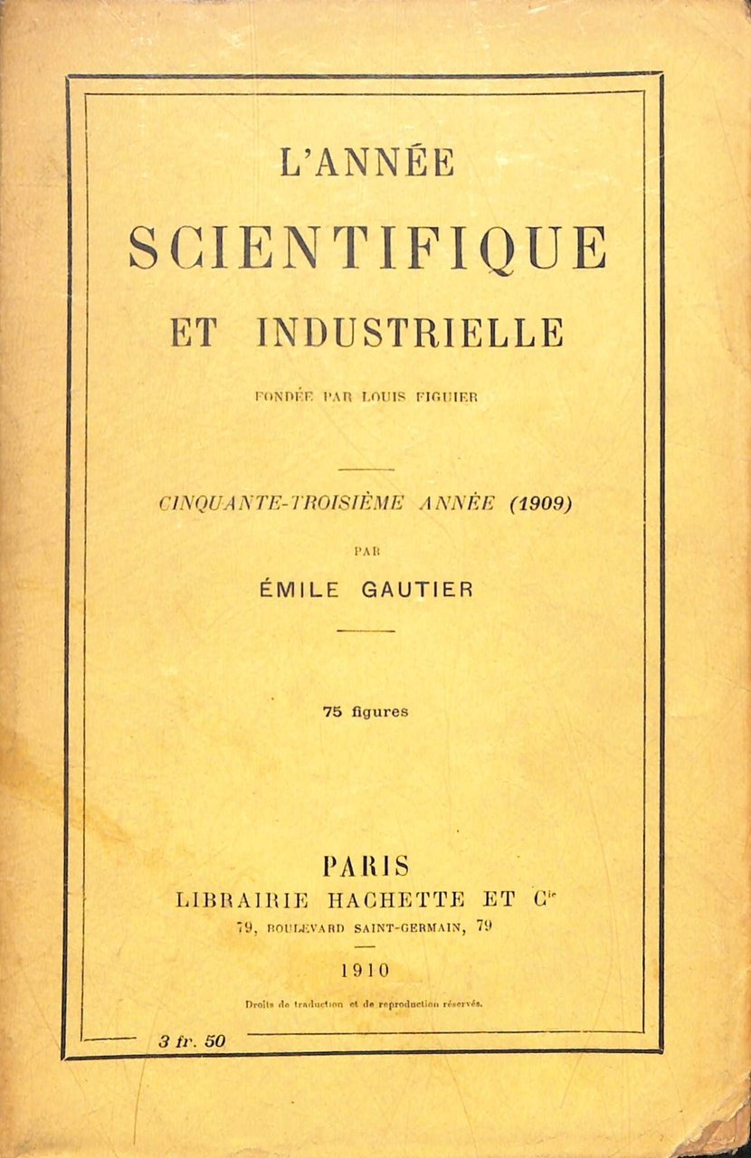 L'année scientifique et industrielle 1909 | Immagine principale