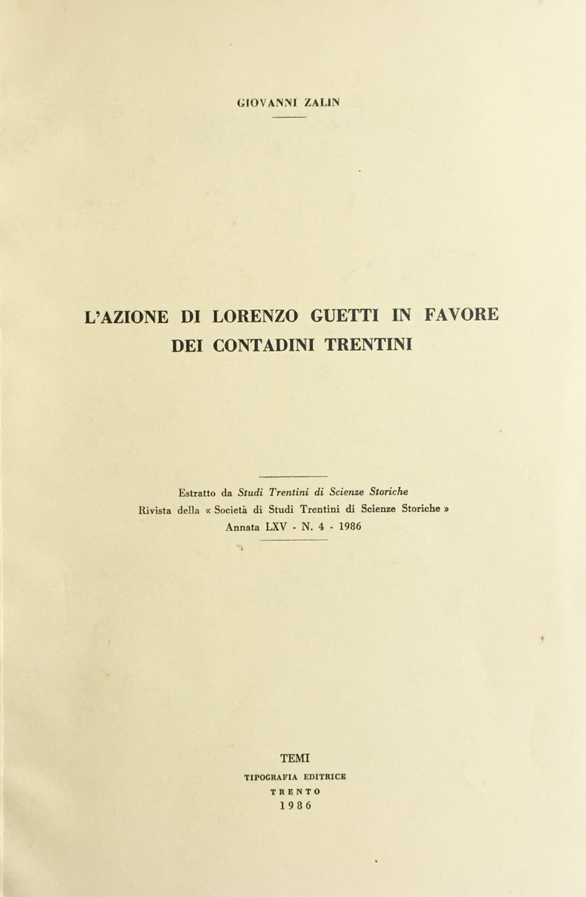 L'azione di Lorenzo Guetti in favore dei contadini trentini | Immagine principale