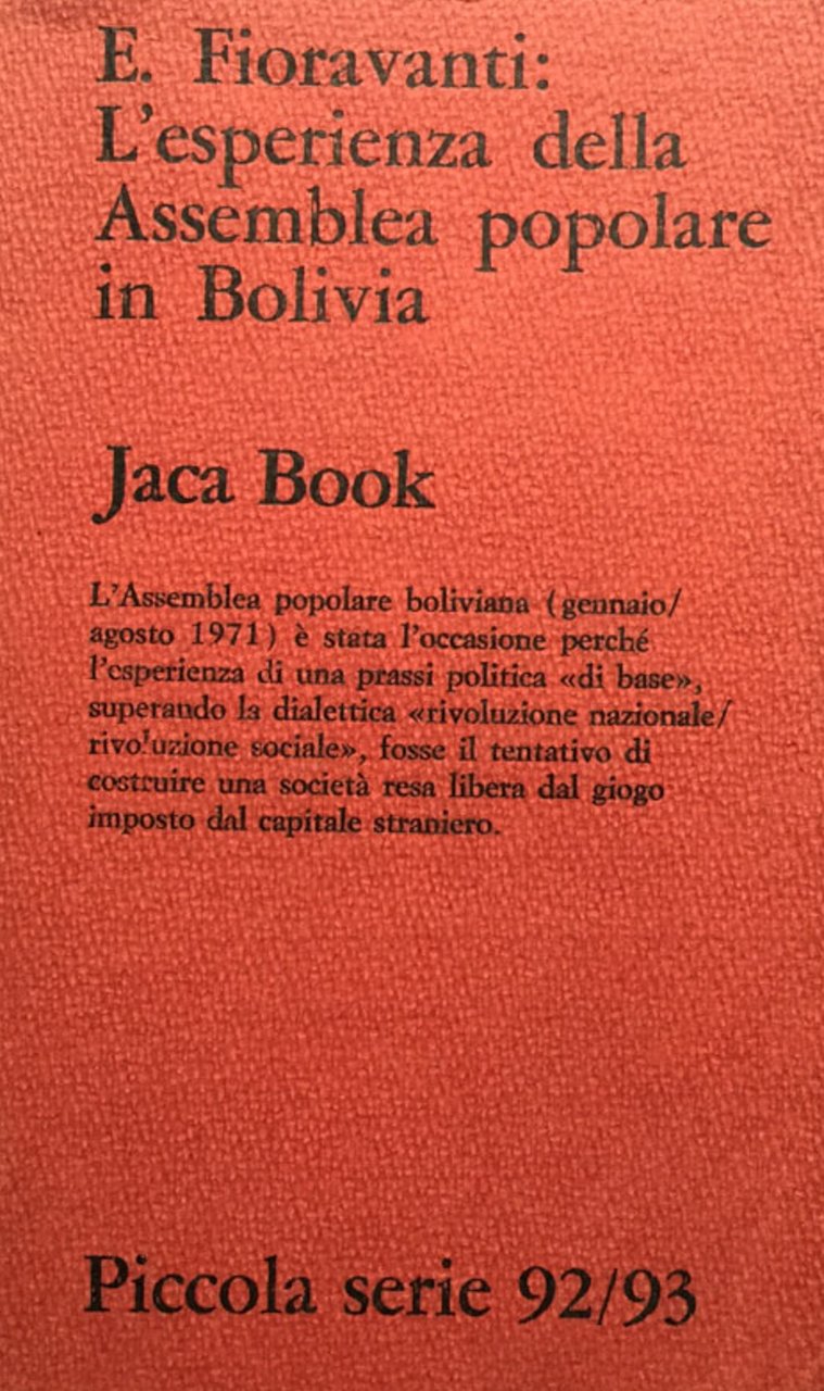 L'esperienza della Assemblea popolare in Bolivia [gennaio-agosto 1971].